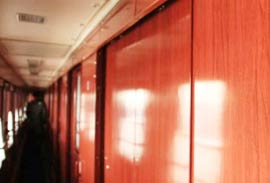 corridor of deluxe soft sleeper in K3 train