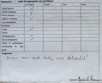 Testimonial of Beijing Two Days Tour. Click here to see more.