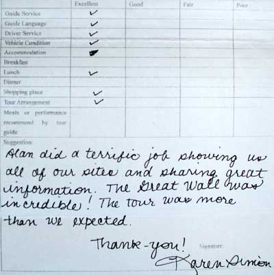 Beijing Tour Testimonial