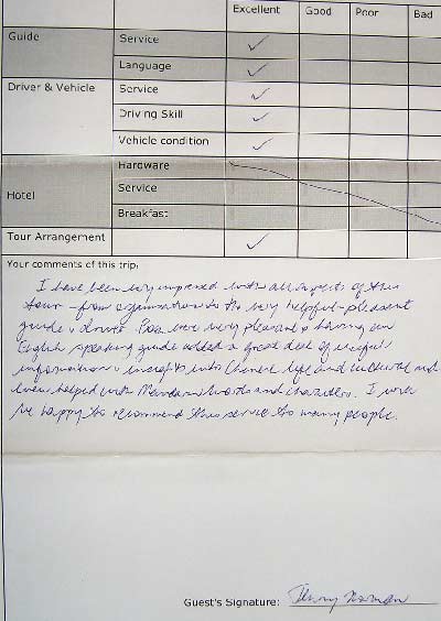 Beijing Tour Testimonial