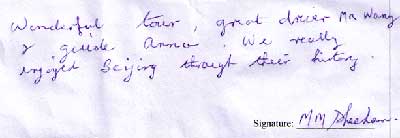 Beijing Tour Testimonial