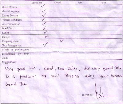 Beijing Tour Testimonial