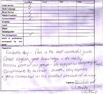 Testimonial of Shangai tour