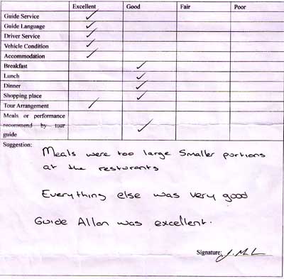 Xian An Tour Testimonial