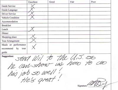 Xian Tour Testimonial