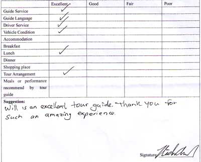 Xian Tour Testimonial