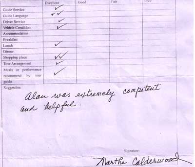 Xian Tour Testimonial