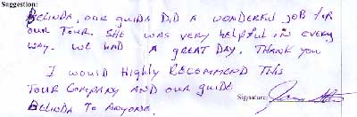 Xian Tour Testimonial