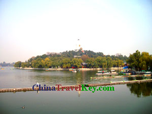Boat on the lake of Beihai  Park
