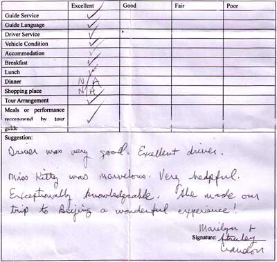Beijing Tour Testimonial